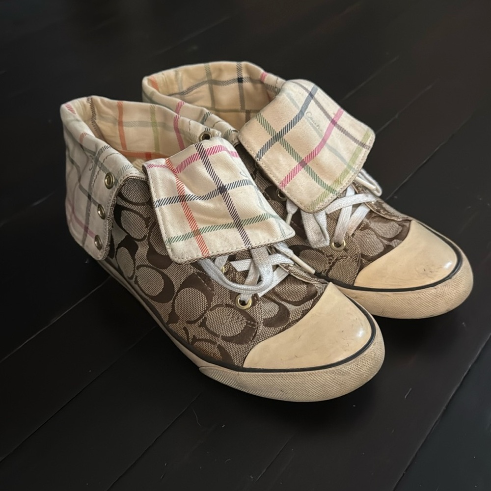 Coach multi colored canvas shoes